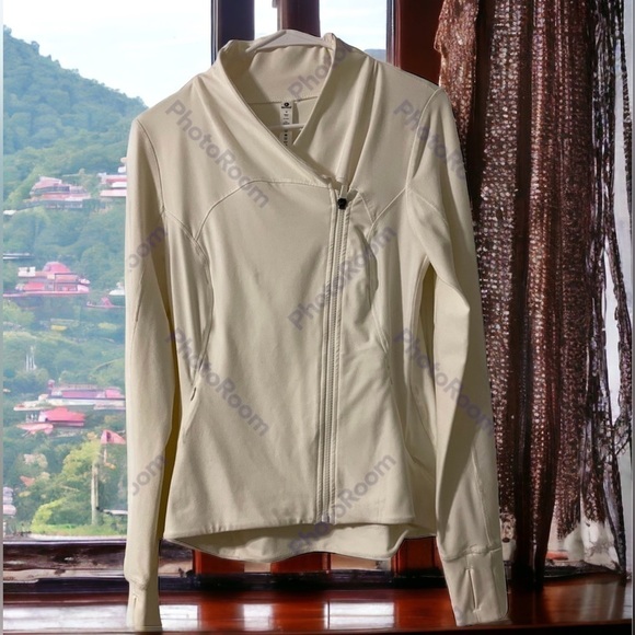 90 Degree Women's M Fitted Zip Jacket Waist Cinched Look Long Sleeve Thumb Holes - Picture 1 of 7